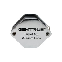 20.5mm 10X Triplet Diamond Loupe Satin Finish Professional Jewelry Magnifier With Leather Case
