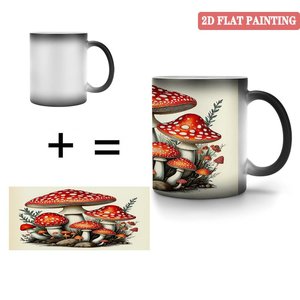 Frosted Black 11oz <b>Ceramic</b> Mug Heat Activated Drinking <b>Cup</b> Indoor Outdoor Use - Product Image 4