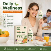 Multivitamine liquide à marque privée pour toute la famille, saveur raisin, soutien immunitaire et digestif, supplément liquide en sachet, OEM ODM