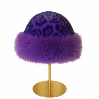 Chapeau d'hiver tendance en fausse fourrure imprimé léopard vintage pour femme, avec bordure moelleuse, style bob, fournisseur