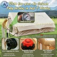 Tente de camping gonflable pour 8 à 10 personnes, 129 pieds carrés, grande tente double couche quatre saisons en tissu Oxford avec poêle