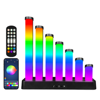 Barre lumineuse LED à 7 tubes RVB multicolore avec capteur d'ambiance et activation vocale pour rythme musical