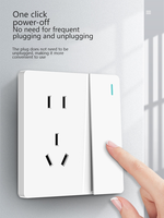 LVMA 86 - Panel Táctil Blanco, Duradero, Smart Life, IP55, Resistente al Agua y al Fuego, ABS, 220 V, 1 Tomacorriente, Enchufe de Pared Doméstico Oculto