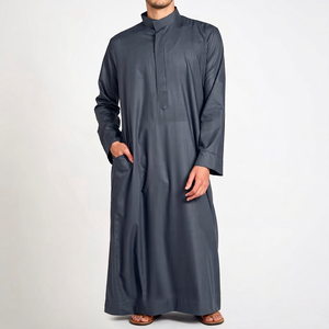 Wholesale <b>Men</b> <b>Thobes</b> Manufacturer OEM Services Summer Modern 2024 Embroidered Islamic Thobe Jubbah <b>for</b> <b>Men's</b> - Product Image 1