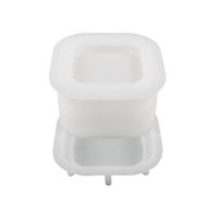 BS412 rond Pot de fleur moule carré bougeoir résine moule Silicone béton ciment bougie porte-pot moules