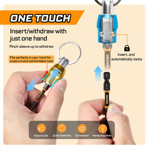 Pemegang Mata Obeng Gantungan Kunci dengan Shank Hex 1/4'' dari Aluminium, Quick Change Chuck dengan Kepala Magnet untuk Bor Impak. - Product Image 5