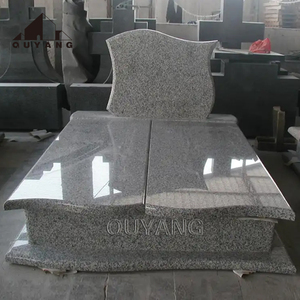 Monument funéraire double en granit noir et beige, style européen moderne, sur mesure QUYANG - Product Image 2