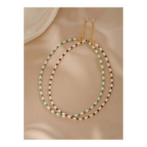 WENCHI Collar de perlas naturales para mujer con diseño de cadena de clavícula de turquesa 30g - Product Image 3