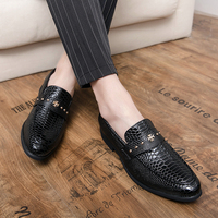 Chaussures habillées pour hommes à motif peau de serpent, style Oxford, à bout pointu, pour mariage et défilé, collection 2026 – Meilleures ventes