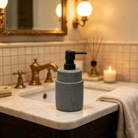 Distributeur de savon en mousse écologique en résine texturée côtelée moderne, rechargeable, avec pompe pour lavage des mains, multifonction