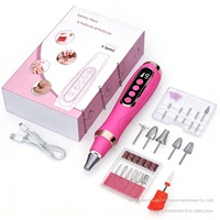 Ponceuse à ongles électrique transfrontalière, polisseuse et outil de suppression des cuticules; Nouveau modèle portable rechargeable 6 vitesses à faible vitesse