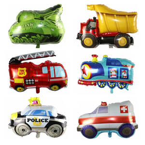 Nouveau Train En Aluminium <span class=keywords><strong>Film</strong></span> Ballon Réservoir De Police Voiture Pompier <span class=keywords><strong>Ambulance</strong></span> Autobus Scolaire Véhicule En Aluminium Feuille Ballon - Product Image 2