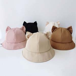 Sombrero de Pescador Unisex con Orejas de Gato de Dibujos Animados, Color Sólido, Plegable, 100% Lana, Personalizado, de Alta Calidad, para Fiestas, Viajes y Uso Diario - Product Image 4