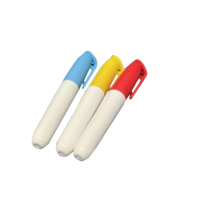 Stylo effaçable non toxique pour mini tableau blanc, faible odeur, encre plastique pour usage scolaire, marqueur bleu clair/bordeaux/jaune, emballage standard