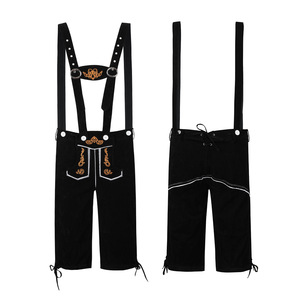 Vente flash - Costume d'Oktoberfest pour homme - Chemise <span class=keywords><strong>à</strong></span> carreaux bavaroises allemandes - Shorts Lederhosen - Product Image 6