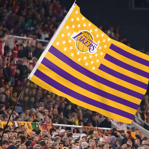 <span class=keywords><strong>Drapeau</strong></span> NBA <span class=keywords><strong>Los</strong></span> <span class=keywords><strong>Angeles</strong></span> Lakers en polyester 90x150cm ; Bannière portable imperméable à impression numérique, directement de l'usine, pour les événements sportifs - Product Image 4