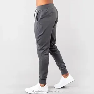 Custom Logo Men Premium Quality Nylon Spandex Slim Fit Sports Cuff Sweatpants Tapered Training Gym Fitness Cuffed Jogger For Men