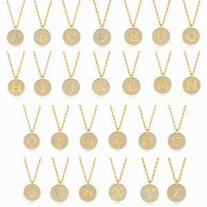 Collar con Iniciales de Plata de Ley 925 al por Mayor para Reventa, Colgante de Alfabeto Chapado en Oro de 18K, Ganku - Product Image 1