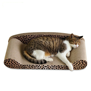 Penggaruk kucing fungsional bergaya karton bergelombang rumah Modern lucu dan menarik cakar kucing Oval dengan Catnip - Product Image 3