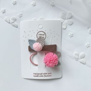 Barrettes et élastiques à cheveux fantaisie pour filles avec boule en dentelle et nœud en tissu en forme de feuille 3x5cm pour la décoration des cheveux des enfants lors de fêtes - Product Image 5