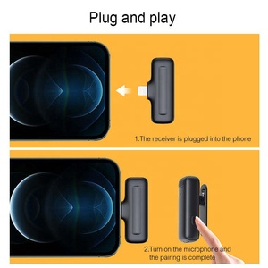 Clavax J11 J13 Micrófono de solapa Lavalier inalámbrico Micrófono con clip para <span class=keywords><strong>Android</strong></span> Apple Live Stream Vlog con estuche de carga - Product Image 5