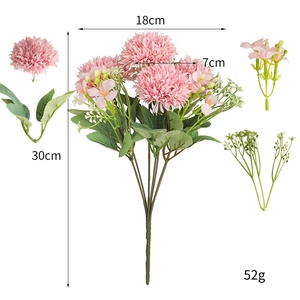 YOPIN-3718 7 Fourchette Boule Artificielle Chrysanthème Bouquet Soie Pissenlit <span class=keywords><strong>Pompon</strong></span> Décoration Fleurs - Product Image 5