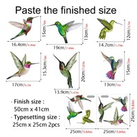 Autocollants de sécurité pour oiseaux colibris pour portes et fenêtres en verre. Autocollants électrostatiques anti-collision double face