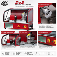 Tour CNC de bureau miniature personnalisé SIEG De2, 3 axes, broche simple, machine de moyenne capacité, commande SIEG3, 4 stations à outils, garantie 1 an