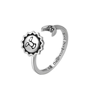 Vintage Style Rotating Sun And Moon Open <b>Rings</b> Copper Rhodium Plated <b>Stress</b> Relief Jewelry With Custom Logo - Product Image 5