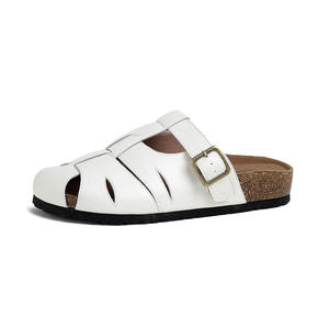 Practicalism – pantoufles Boodles à talon plateforme ajouré en cuir véritable pour femmes, à bout ouvert, à enfiler, pour le printemps/été - Product Image 4