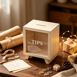 <span class=keywords><strong>Caja</strong></span> <span class=keywords><strong>de</strong></span> sombras <span class=keywords><strong>de</strong></span> madera pequeña personalizada, vitrina transparente para filetes <span class=keywords><strong>de</strong></span> cerdo, hucha, con marco, utilizada para guardar monedas y efectivo - Product Image 6