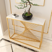 RW ST-A01 Table console murale en fer forgé, style moderne et minimaliste, pour entrée, couloir, hall, meuble d'entrée de luxe léger pour la maison
