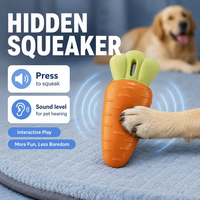 Jouet à mâcher pour chien Yommy 15,5 cm en TPR écologique |   Jouet à mâcher couineur mignon et durable avec formes de carotte, de maïs, d'aubergine et os à mâcher