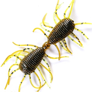 8 leurres de pêche artificiels réalistes en forme d'insectes (vers, nymphes de pleurotes) en plastique, 88 mm, pour la truite, le brochet, la perche et la pêche en ruisseau - Product Image 1