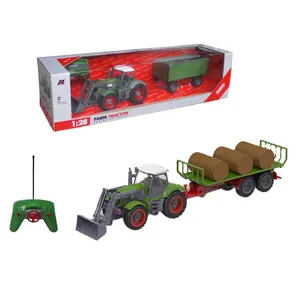 Tracteur de camion rc à 6 canaux avec chariot en bois 6ch 1:28