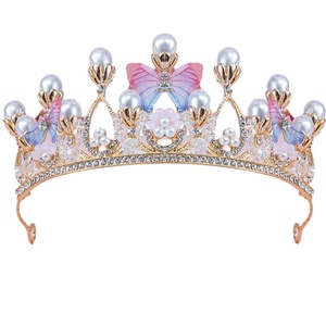 Tiara e corone per ragazze, fascia per capelli con cristalli, corona da <span class=keywords><strong>principessa</strong></span> con strass, accessori per capelli per feste di compleanno per ragazze - Product Image 5