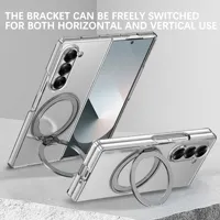 Casing Ponsel Magnetik Putar 360 Derajat untuk Samsung Galaxy Z Fold 8 Ultra 7 6 5 4 3 Transparan Anti Benturan Mendukung Pengisian Daya Nirkabel