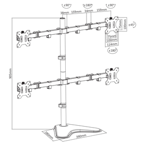 Support pour quatre moniteurs Support de bureau à hauteur réglable Écran d'ordinateur à quatre PC <span class=keywords><strong>Bras</strong></span> de moniteur <span class=keywords><strong>articulé</strong></span> - Product Image 3