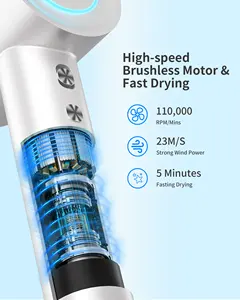 New OEM/ODM 110000 RPM High Speed Professional Salon Equipment Ionic Portable Hair Dryer With Magnetic Nozzle