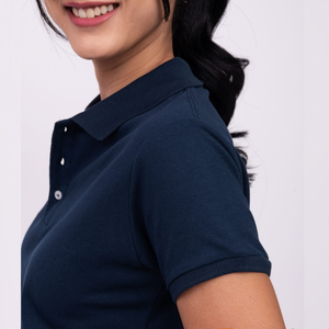 Polo de golf en blanco de verano para mujer al por mayor, camiseta polo ajustada de manga corta para mujer, camisetas polo con logotipo personalizado - Product Image 3