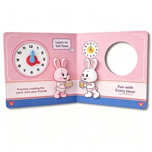 Stampa Personalizzata di Libri Cartonati per Bambini OEM, Libro Educativo con Orologio Interattivo per Imparare a Leggere l'Ora - Product Image 6