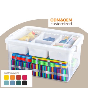 <span class=keywords><strong>Contenitore</strong></span> di Stoccaggio <span class=keywords><strong>Grande</strong></span> e Trasparente con Vassoio Rimovibile, Design Moderno, Organizzatori in Plastica per Giocattoli e Blocchi da Costruzione - Product Image 1