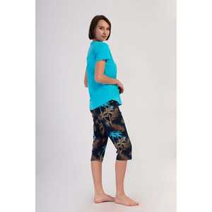 Conjunto de Dos Piezas para Mujer, Estilo Informal, Cuello Redondo, Tejido de Lino y Algodón, Manga Larga, Pantalones Capri, Estampado Ovalado Sólido, Talla XL, para Otoño - Product Image 2