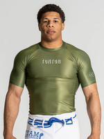Tontons Factory – Nouveaux T-shirts et collants de compression sportifs personnalisés pour hommes, uniforme de BJJ, Rash Guard vert à manches courtes en polyester
