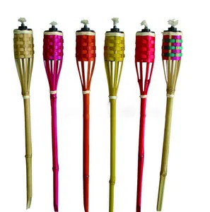 bamboo tiki torches for garden lighting