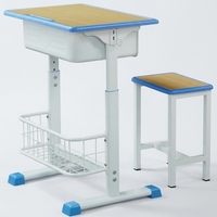 Ensemble de chaise de bureau moderne réglable pour étudiant avec dossier ergonomique, panier à livres, mobilier scolaire portable en plastique pour salle de classe