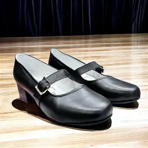 Scarpe Basse da Donna con Tacco Quadrato in Vera Pelle con Chiusura a Fibbia per Tutte le Stagioni - Product Image 4