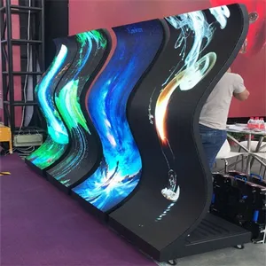 Layar iklan dalam ruangan Led modul Display Led fleksibel P3 RGB peraga Led lunak