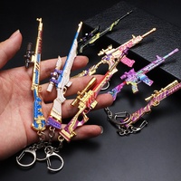Set de Llaveros de Juego, Estilo AKM AWM, Mini Modelo de Pistola de Metal, Llavero de Aleación de Zinc, Colgante de Rifle de Francotirador, Regalo para Fanáticos de los Juegos