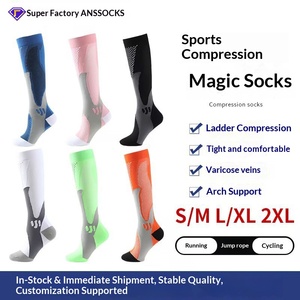 Chaussettes de compression en nylon transfrontalières, longues, élastiques, pour mollets, printemps-été, sport, course, yoga, unisexe, motif <span class=keywords><strong>l</strong></span>éopard - Product Image 3